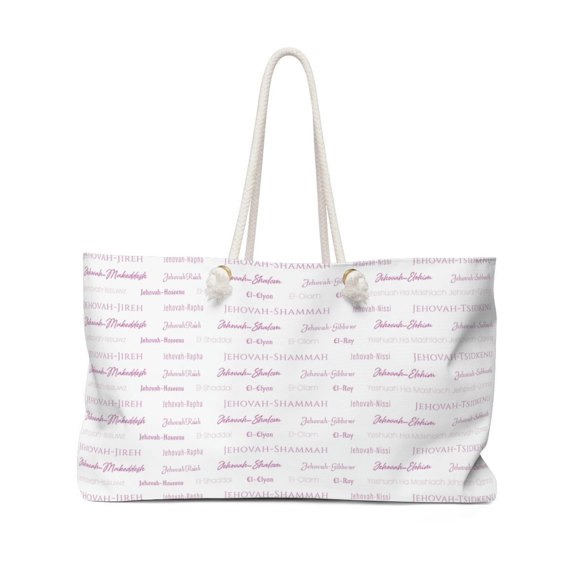 Names of God Weekender Bag (White and Pink) – Discovering Truth