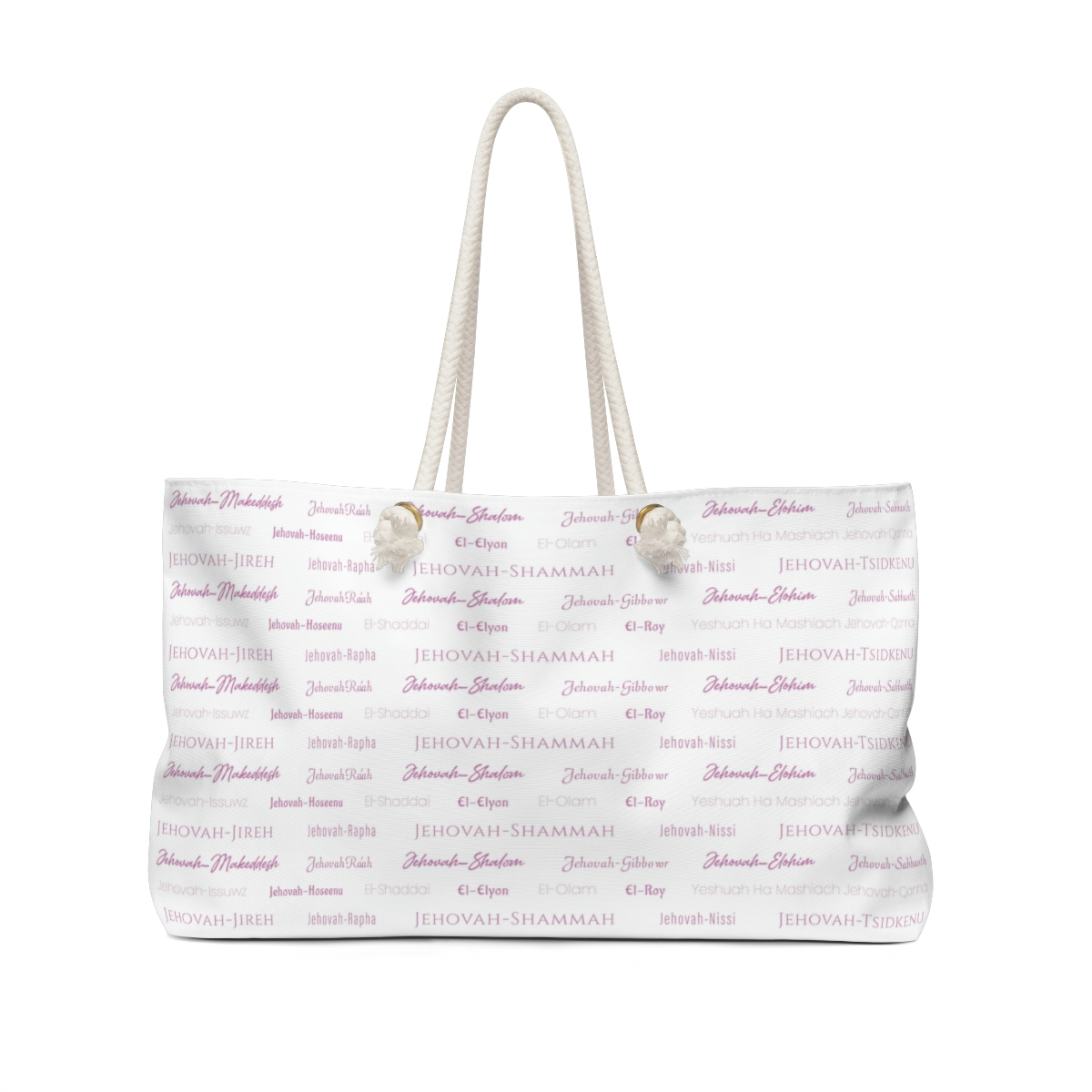 Names of God Weekender Bag (White and Pink) – Discovering Truth