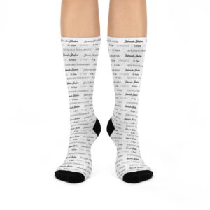 White Names of God Crew Socks